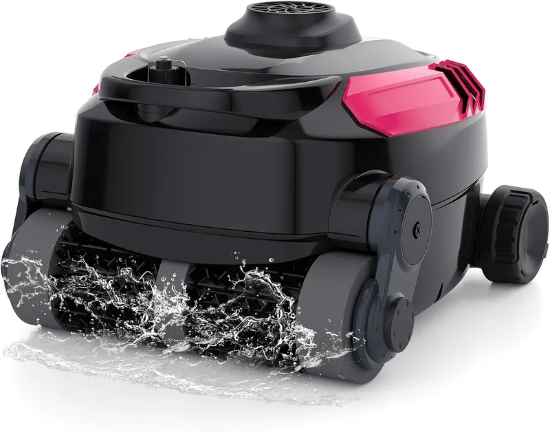 ROBOKLEEN Cordless Robotic Pool Cleaner, Extended Battery Life, Pink